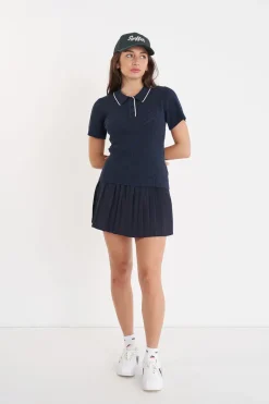 DIAMOND KNIT POLO NAVY