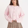 ELLE CROP CARDIGAN PALE ROSE
