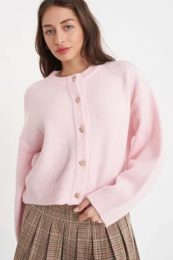 ELLE CROP CARDIGAN PALE ROSE