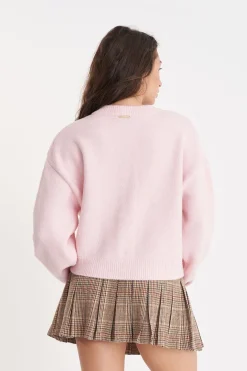 ELLE CROP CARDIGAN PALE ROSE