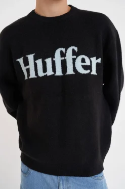 FLEET INTARSIA KNIT CREW BLACK