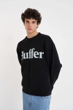 FLEET INTARSIA KNIT CREW BLACK
