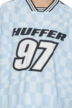 FOOTBALL TEE/UNCHECK Y2K BLUE
