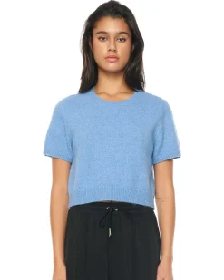 KENZIE CROP KNIT TEE SKY BLUE
