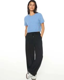 KENZIE CROP KNIT TEE SKY BLUE