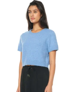 KENZIE CROP KNIT TEE SKY BLUE
