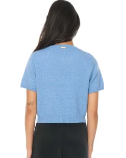 KENZIE CROP KNIT TEE SKY BLUE
