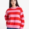 KENZIE KNIT CREW BON BON/CHERRY