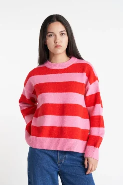 KENZIE KNIT CREW BON BON/CHERRY