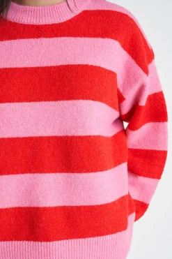 KENZIE KNIT CREW BON BON/CHERRY