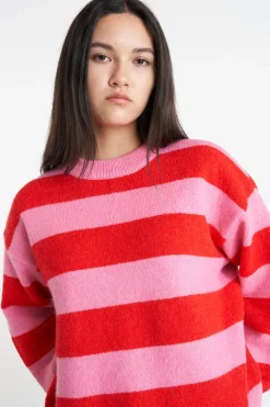 KENZIE KNIT CREW BON BON/CHERRY