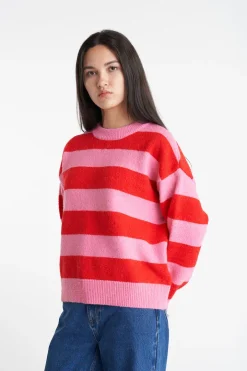 KENZIE KNIT CREW BON BON/CHERRY