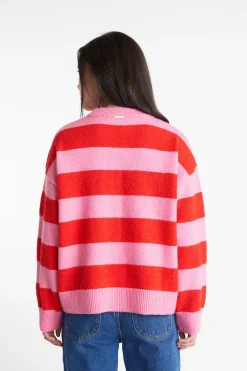 KENZIE KNIT CREW BON BON/CHERRY