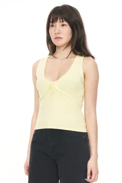 KIMI V-NECK KNIT TOP LIMONCELLO