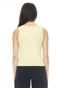 KIMI V-NECK KNIT TOP LIMONCELLO