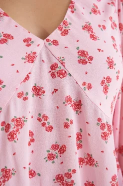 LA ROSA CLEO LS TOP BLUSH FLORAL