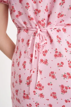 LA ROSA CLEO MIDI DRESS BLUSH FLORAL