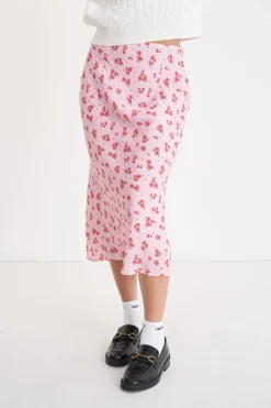 LA ROSA LILA MIDI SKIRT BLUSH FLORAL