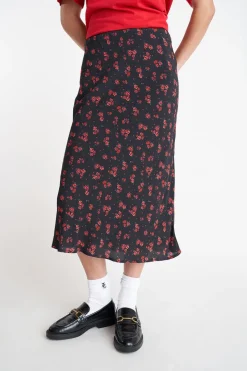LA ROSA MIDI SKIRT DARK ROSE