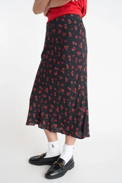 LA ROSA MIDI SKIRT DARK ROSE