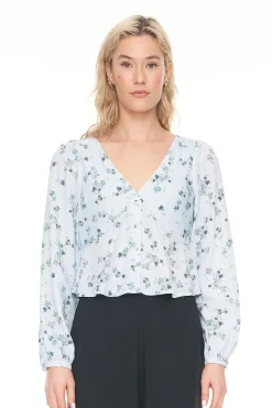 LALISA CLEO LS TOP BLUE FLORAL