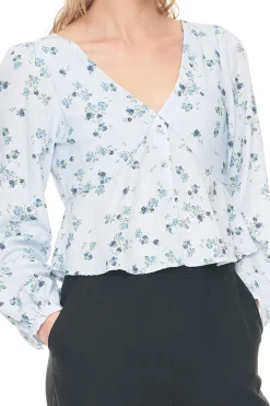 LALISA CLEO LS TOP BLUE FLORAL