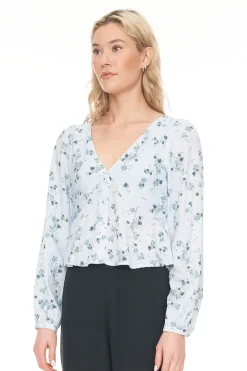 LALISA CLEO LS TOP BLUE FLORAL