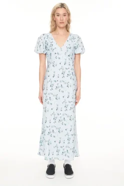 LALISA CLEO MIDI DRESS BLUE FLORAL