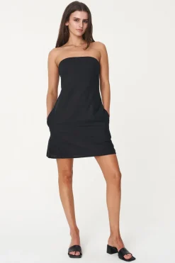 LIN-IN COLUMN MINIDRESS BLACK