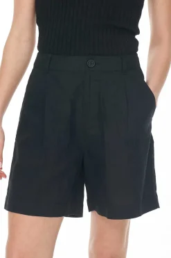 LIN-IN LONGLINE PLEAT SHORT BLACK