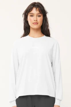 LS LANEWAY TEE/LABEL WHITE