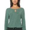 MELROSE KEYHOLE LS TOP SAGE LEAF