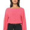 MELROSE LS AIRY TOP CRIMSON