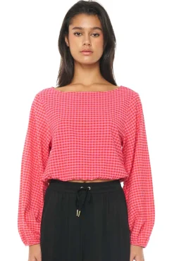 MELROSE LS AIRY TOP CRIMSON