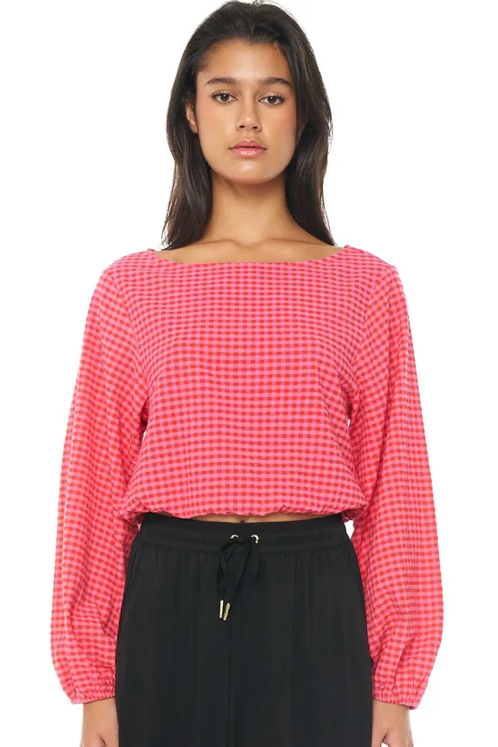 MELROSE LS AIRY TOP CRIMSON