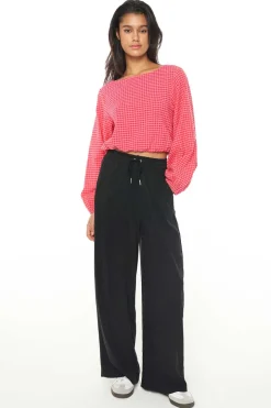 MELROSE LS AIRY TOP CRIMSON