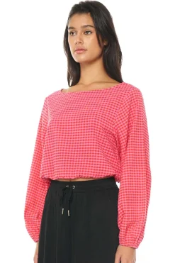 MELROSE LS AIRY TOP CRIMSON