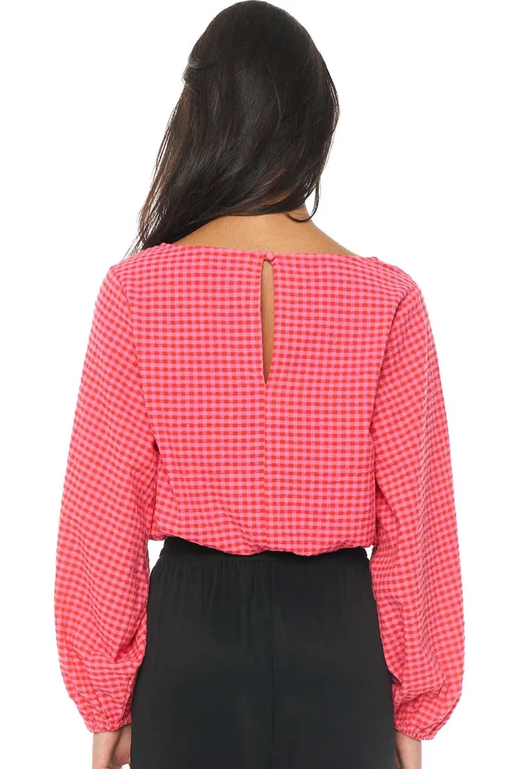 MELROSE LS AIRY TOP CRIMSON