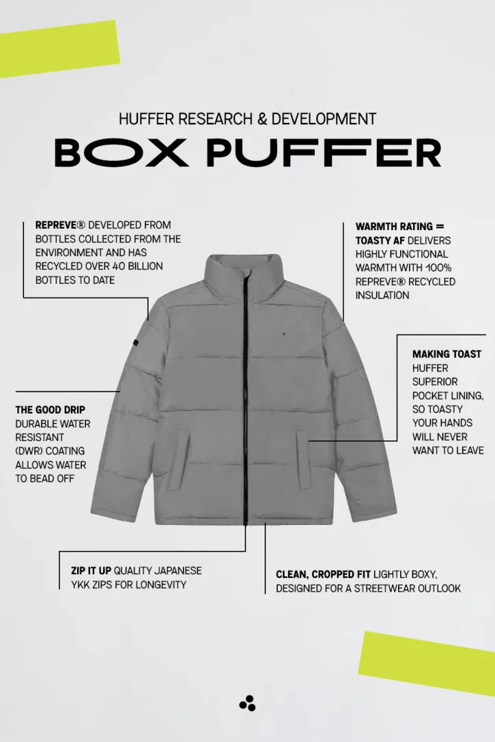 MENS BOX PUFFER JKT REFLECTIVE