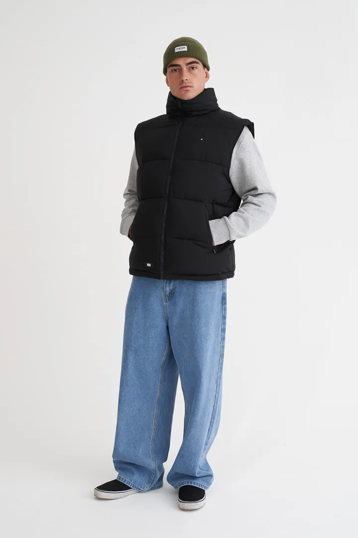 MENS BOX PUFFER VEST BLACK