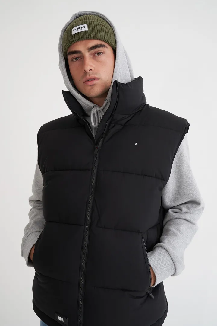 MENS BOX PUFFER VEST BLACK