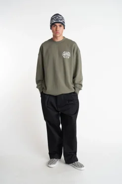 MENS SATURDAY CREW/GRIDLOCK KHAKI