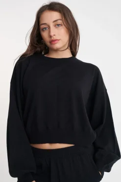 MERINO BELLA CROP KNIT BLACK