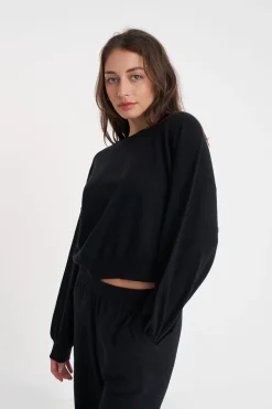 MERINO BELLA CROP KNIT BLACK