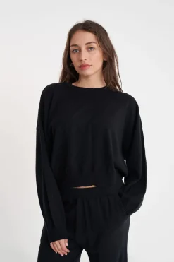 MERINO BELLA CROP KNIT BLACK