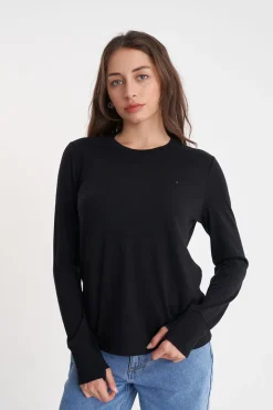 MERINO LS LANEWAY TEE BLACK