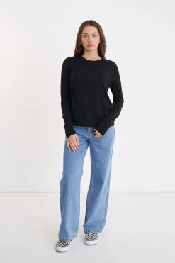 MERINO LS LANEWAY TEE BLACK