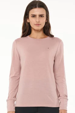 MERINO LS LANEWAY TEE DUSKY PINK