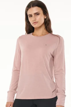 MERINO LS LANEWAY TEE DUSKY PINK