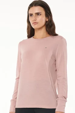 MERINO LS LANEWAY TEE DUSKY PINK